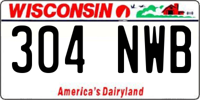WI license plate 304NWB