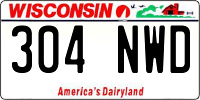 WI license plate 304NWD