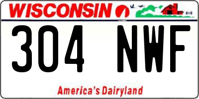WI license plate 304NWF