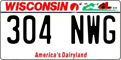 WI license plate 304NWG