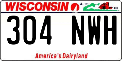 WI license plate 304NWH