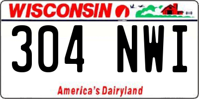 WI license plate 304NWI