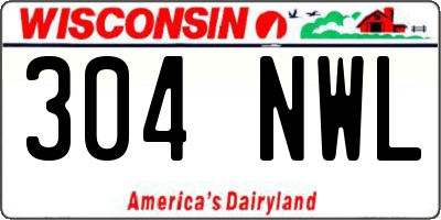 WI license plate 304NWL