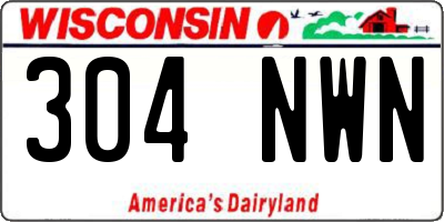 WI license plate 304NWN