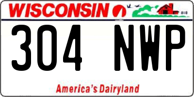 WI license plate 304NWP