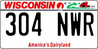 WI license plate 304NWR