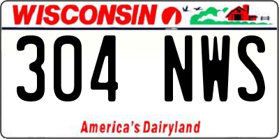 WI license plate 304NWS
