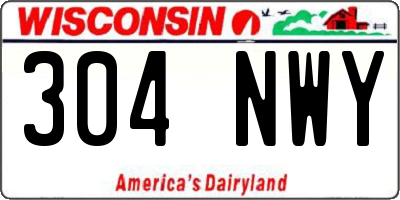 WI license plate 304NWY