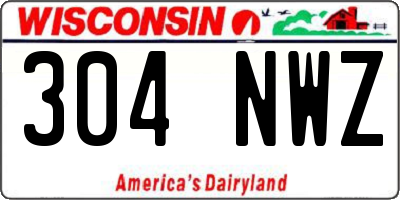WI license plate 304NWZ