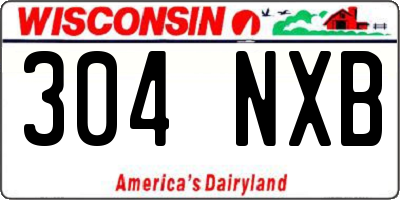 WI license plate 304NXB