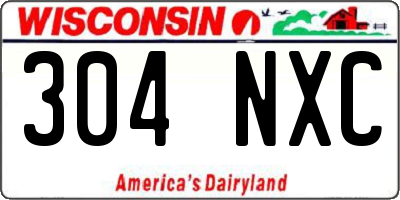 WI license plate 304NXC