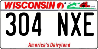 WI license plate 304NXE