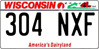 WI license plate 304NXF