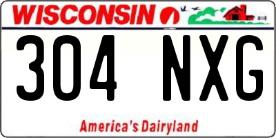 WI license plate 304NXG