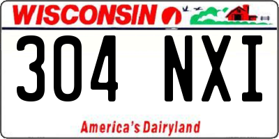 WI license plate 304NXI