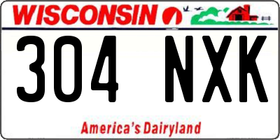 WI license plate 304NXK