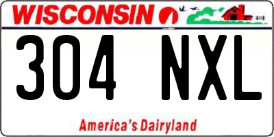 WI license plate 304NXL