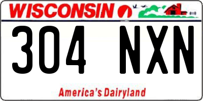 WI license plate 304NXN