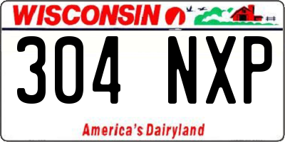 WI license plate 304NXP