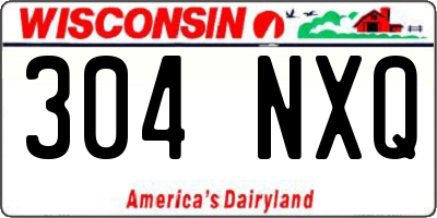 WI license plate 304NXQ