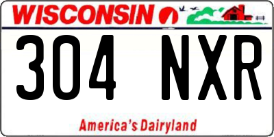 WI license plate 304NXR
