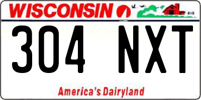 WI license plate 304NXT