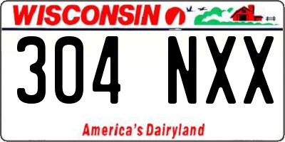 WI license plate 304NXX