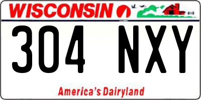 WI license plate 304NXY