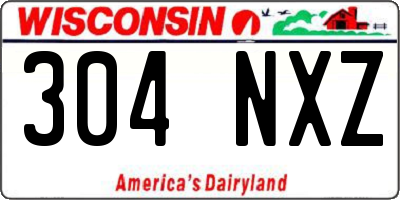 WI license plate 304NXZ