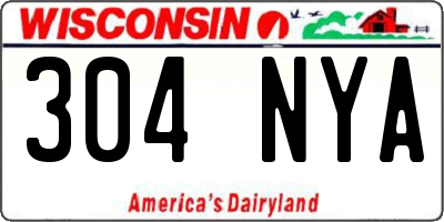 WI license plate 304NYA