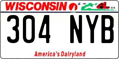 WI license plate 304NYB