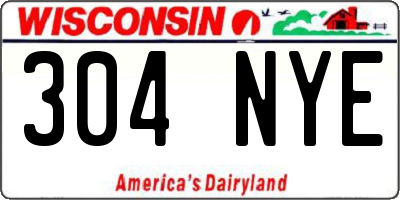 WI license plate 304NYE