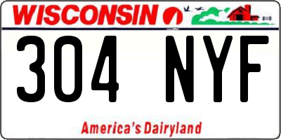 WI license plate 304NYF
