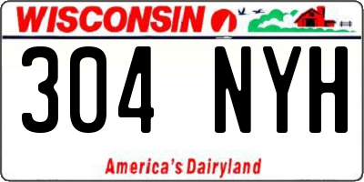 WI license plate 304NYH