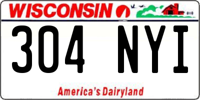 WI license plate 304NYI
