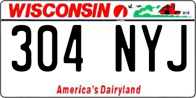 WI license plate 304NYJ