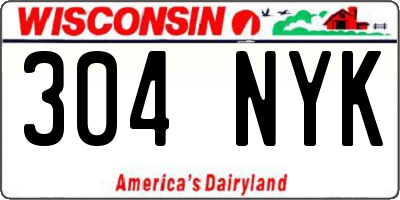 WI license plate 304NYK