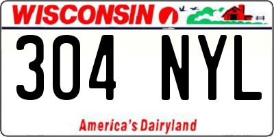 WI license plate 304NYL