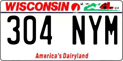 WI license plate 304NYM
