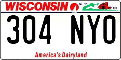 WI license plate 304NYO