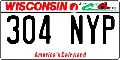 WI license plate 304NYP