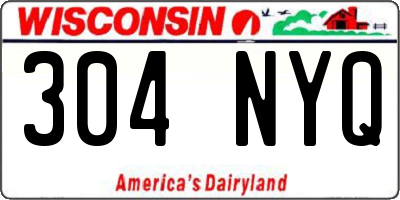 WI license plate 304NYQ