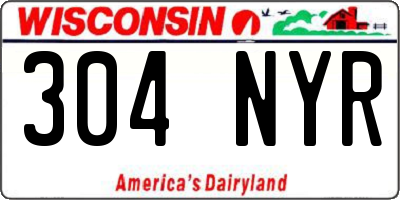 WI license plate 304NYR