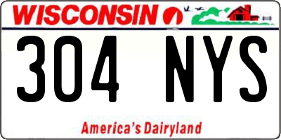 WI license plate 304NYS