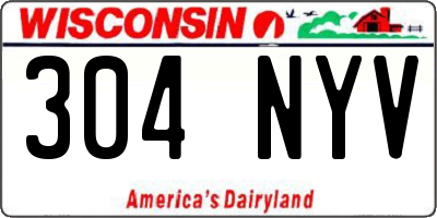 WI license plate 304NYV
