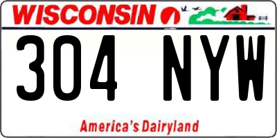 WI license plate 304NYW