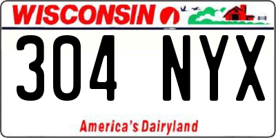 WI license plate 304NYX