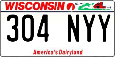 WI license plate 304NYY