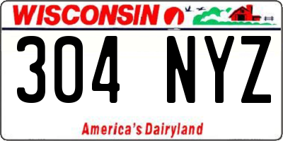 WI license plate 304NYZ