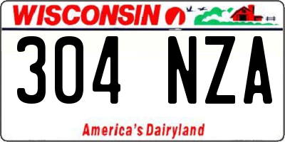 WI license plate 304NZA